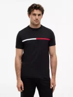 Embroidered Flag Logo T-Shirt- Black