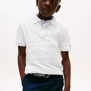 Kids' Embroidered Tommy Logo Polo-White