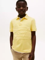 Kids' Embroidered Tommy Logo Polo-Citronella