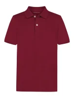 Boys Tonal Monogram Polo Shirt-Red