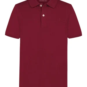 Boys Tonal Monogram Polo Shirt-Red