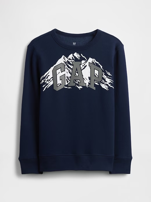 Kids Graphic Logo Sweatshirt-Blue - Image 2