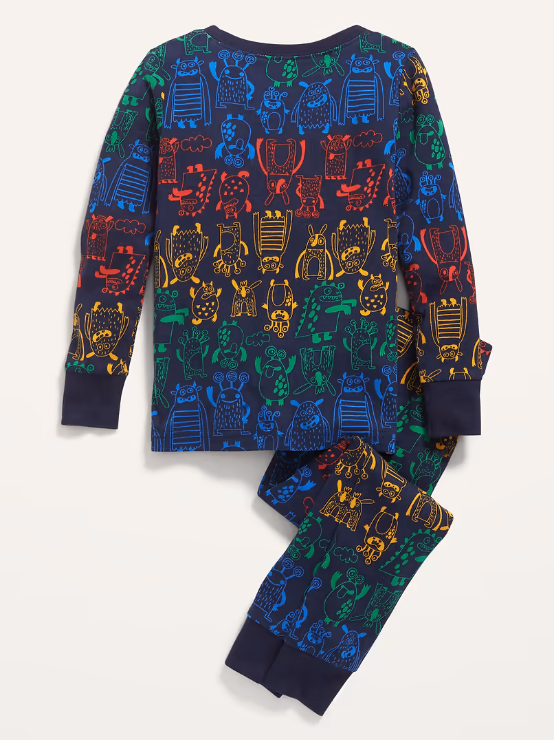Unisex Snug-Fit Graphic Pajama Set for Toddler & Baby-Sleep Monster - Image 2