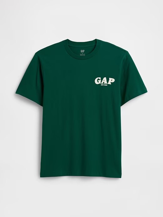 Everyday Soft Relaxed Gap NYC Graphic T-Shirt-Rain Forest - Image 2