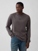 Everyday Soft Relaxed Gap Mini-Logo T-Shirt-Smoke Pearl