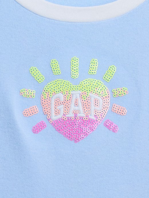 Kids Ringer Graphic T-Shirt-Cerulean Blue - Image 2