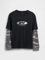 Kids 2-in-1 Graphic Logo T-Shirt-Moonless Night