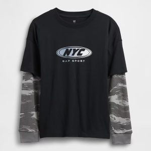 Kids 2-in-1 Graphic Logo T-Shirt-Moonless Night