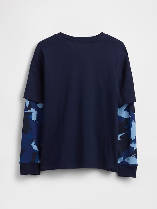 Kids 2-in-1 Graphic Logo T-Shirt-Navy Uniform - Image 3