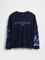 Kids 2-in-1 Graphic Logo T-Shirt-Navy Uniform