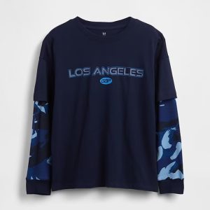 Kids 2-in-1 Graphic Logo T-Shirt-Navy Uniform