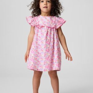 Baby & Toddler Floral Ruffle Dress-Pink Floral