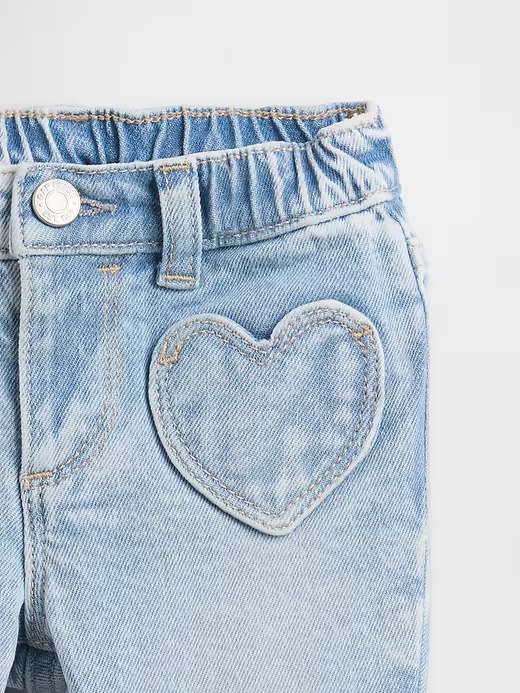 Baby Heart Pocket Flare Jeans-Medium Wash - Image 2