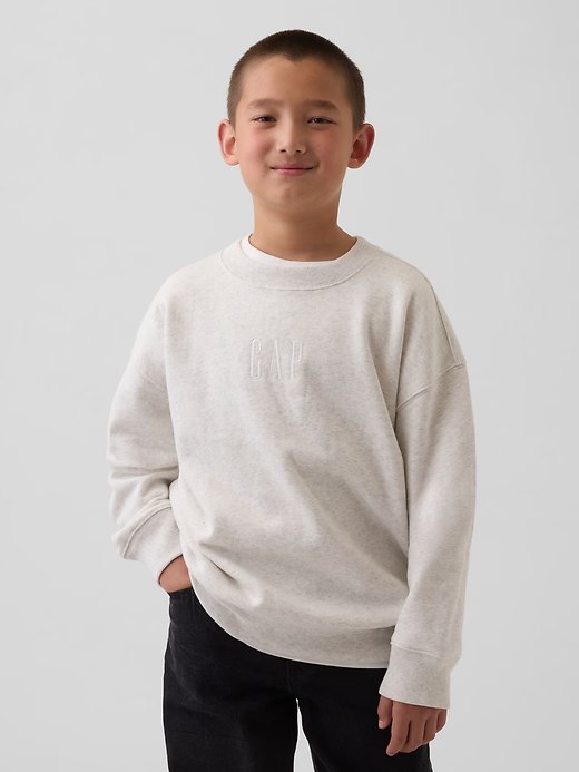 Kids VintageSoft Relaxed Logo Sweatshirt-Light Heather Grey