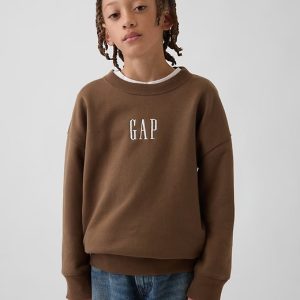 Kids VintageSoft Relaxed Logo Sweatshirt-Buffalo Brown