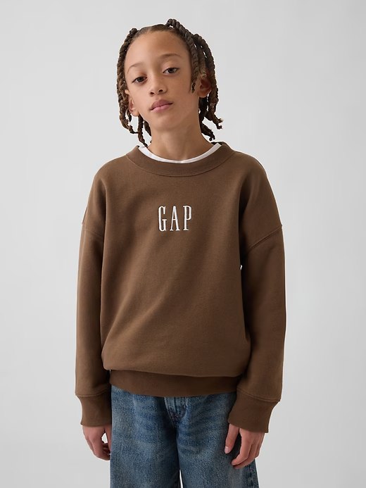Kids VintageSoft Relaxed Logo Sweatshirt-Buffalo Brown