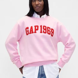 VintageSoft Gap Logo Tunic Sweatshirt-Primrose Pink