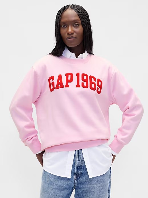 VintageSoft Gap Logo Tunic Sweatshirt-Primrose Pink
