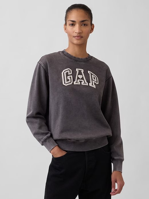 VintageSoft Gap Logo Tunic Sweatshirt-Black Wash