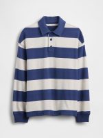 Kids Relaxed Jersey Polo Shirt-Blue Stripe