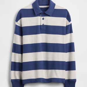 Kids Relaxed Jersey Polo Shirt-Blue Stripe