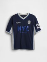 Kids Oversized Jersey T-Shirt-Navy Uniform