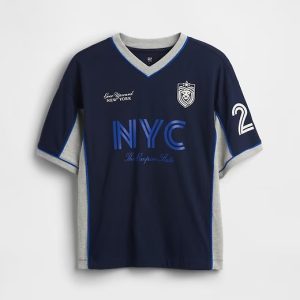 Kids Oversized Jersey T-Shirt-Navy Uniform