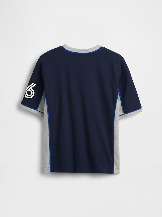 Kids Oversized Jersey T-Shirt-Navy Uniform - Image 3
