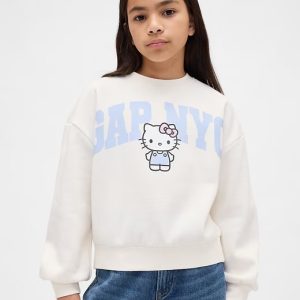 Kids VintageSoft Hello Kitty Logo Sweatshirt-Ivory Frost