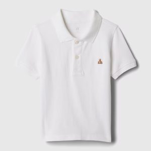 Baby & Toddler Pique Polo Shirt-Optic White