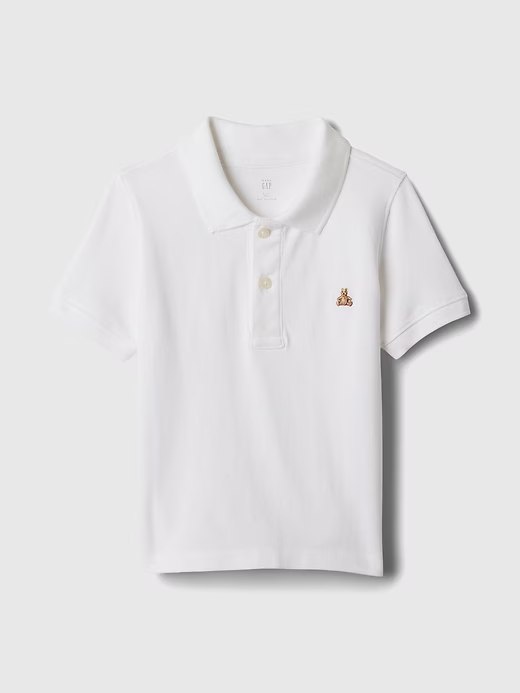 Baby & Toddler Pique Polo Shirt-Optic White