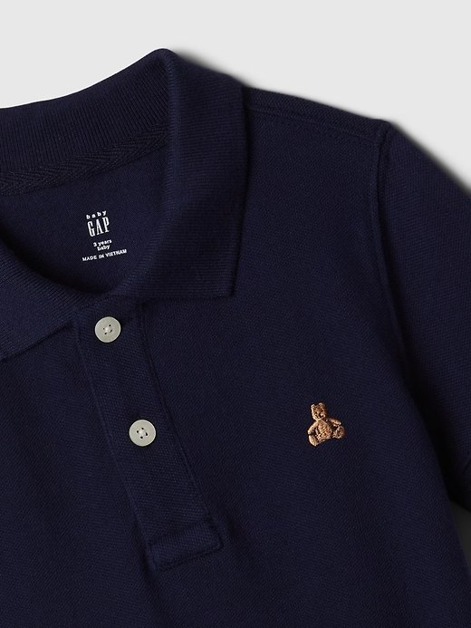 Baby & Toddler Pique Polo Shirt-Dark Night Blue - Image 2