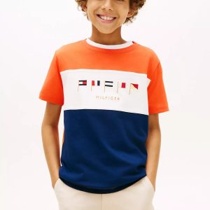 Kids' Multiflag Logo Colorblock T-Shirt-Paradise Lily