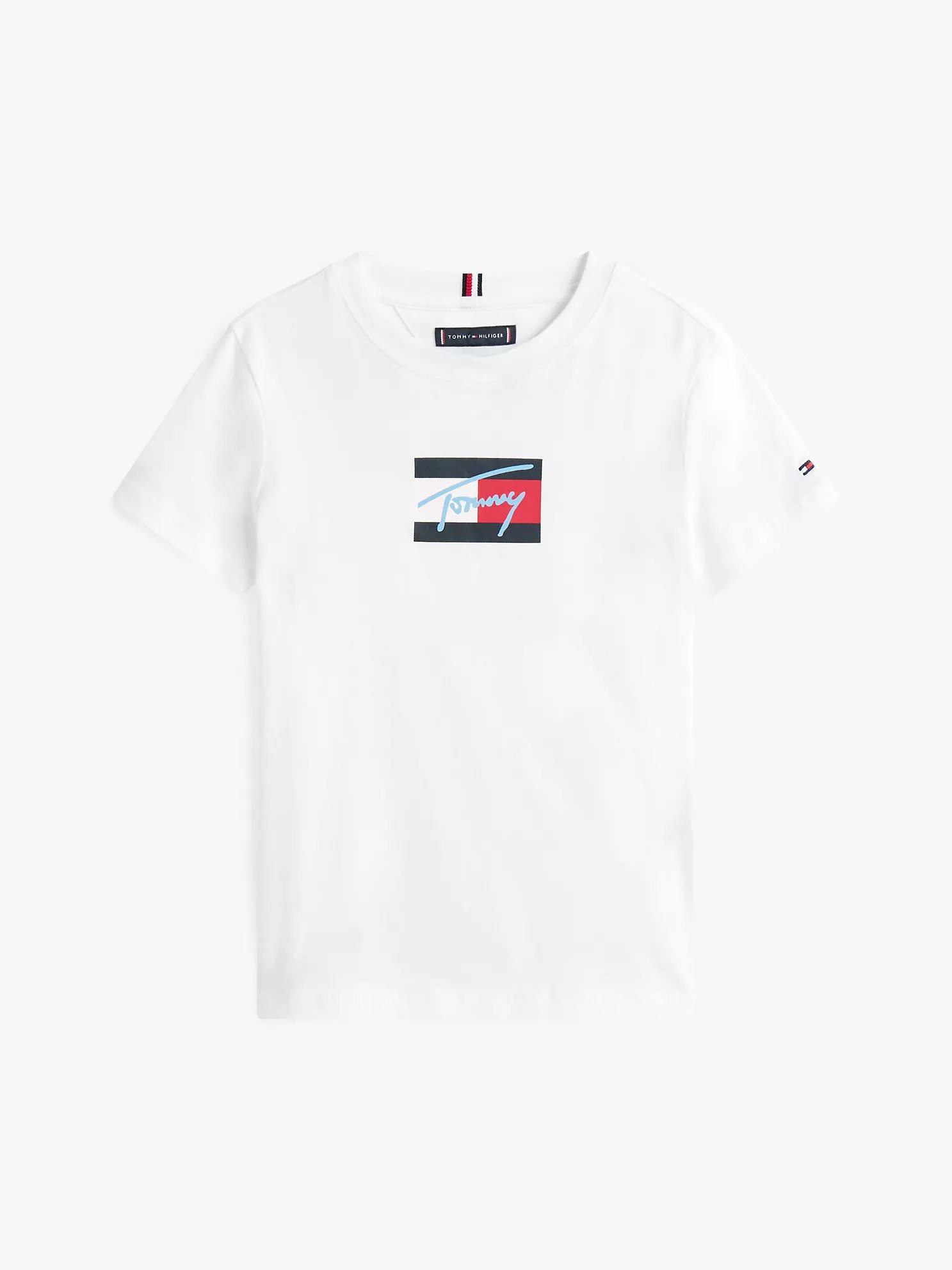 Kids' Script Flag Logo T-Shirt-White - Image 2