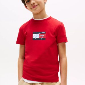 Kids' Script Flag Logo T-Shirt-Primary Red