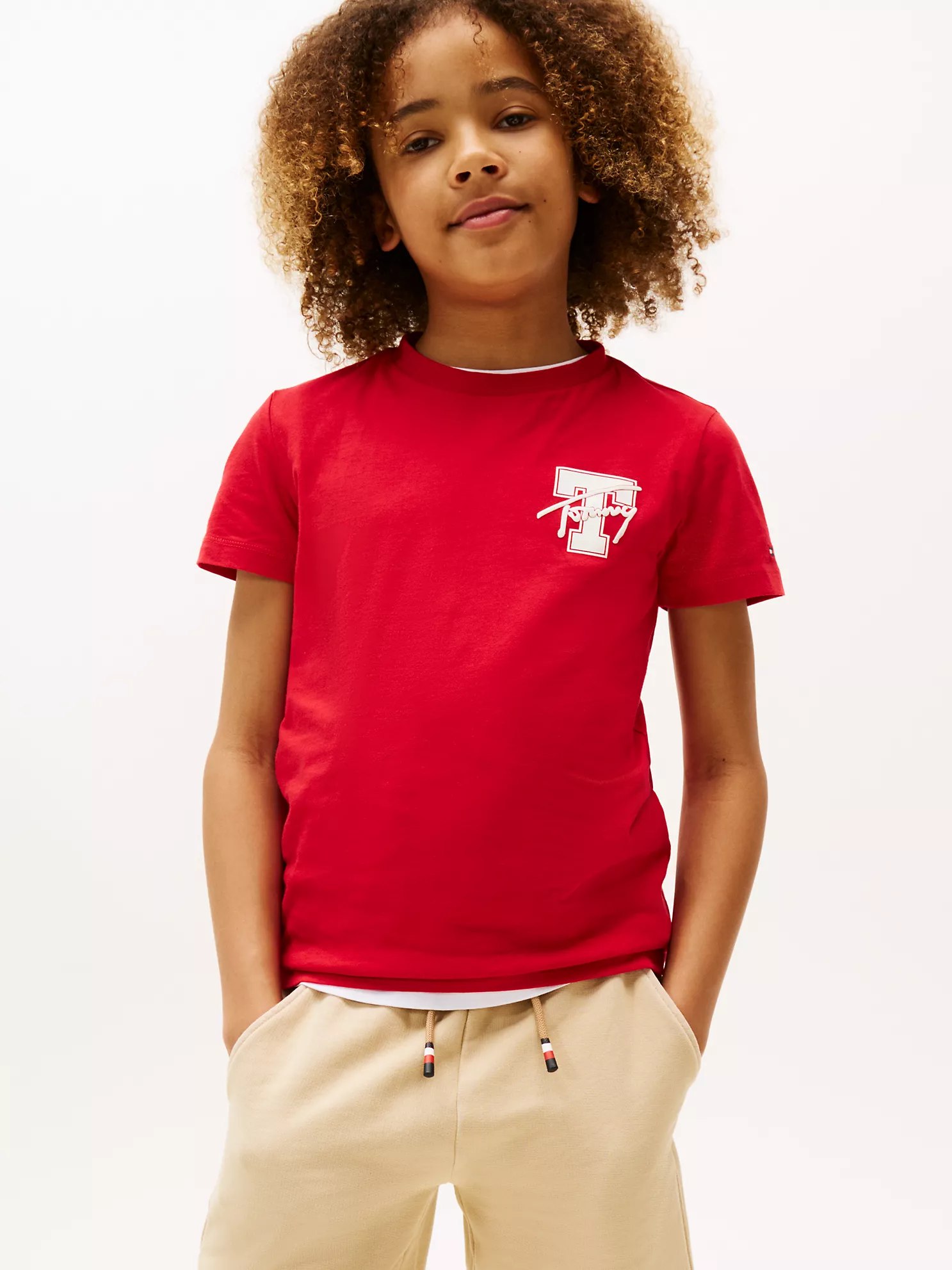 Kids' Varsity Graphic T-Shirt-Primary Red