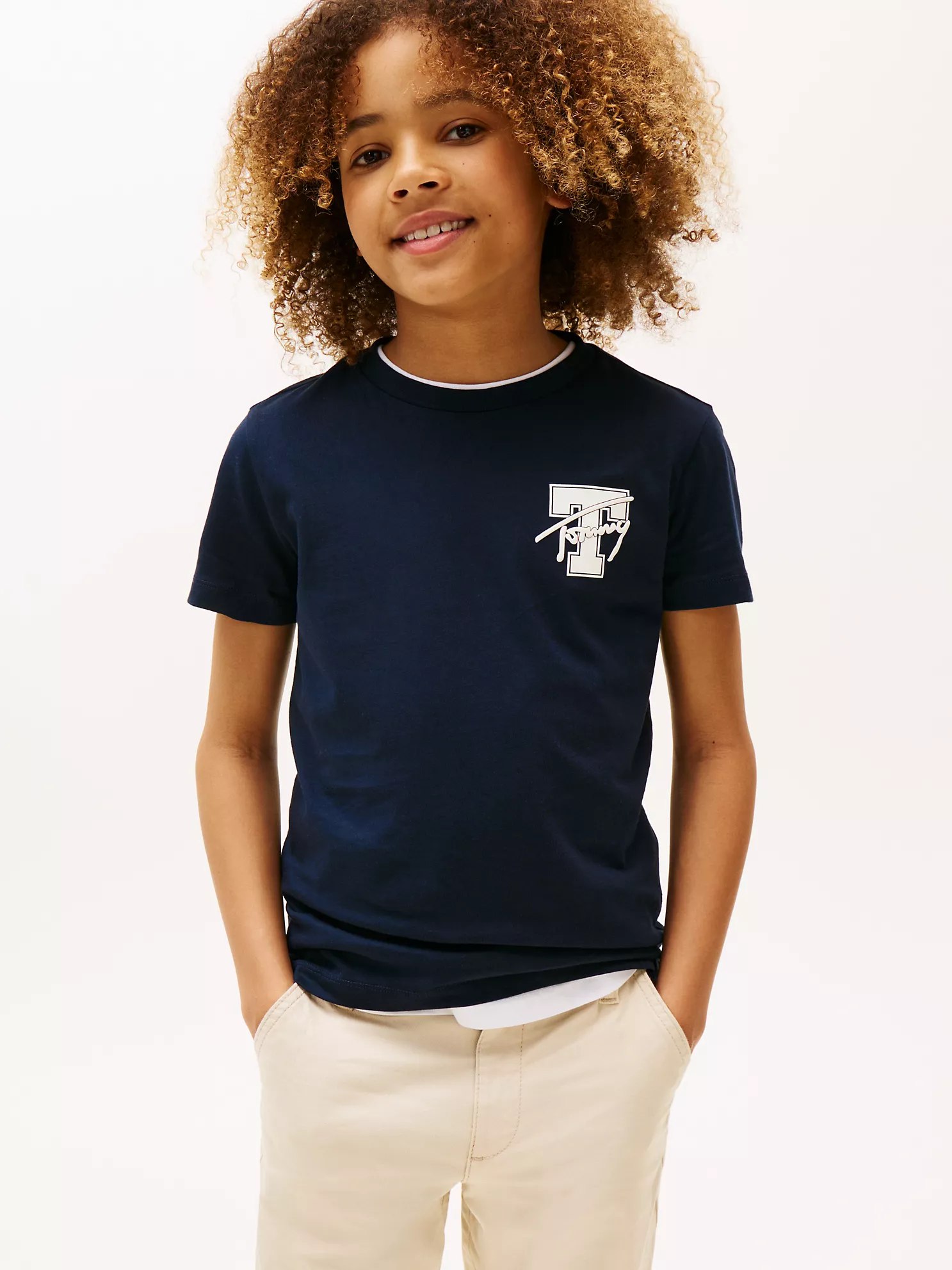 Kids' Varsity Graphic T-Shirt-Dark Night Navy