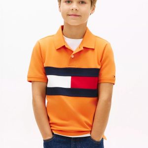 Kids' Colorblock Flag Stretch Polo-Paradise Lily