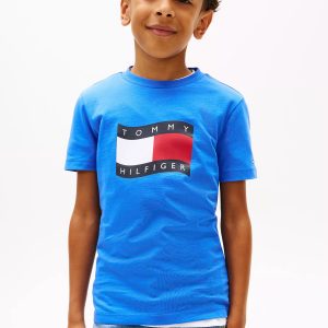 Kids' Wavy Flag T-Shirt-Empire Blue