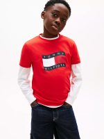 Kids' Wavy Flag T-Shirt-Rapid Red