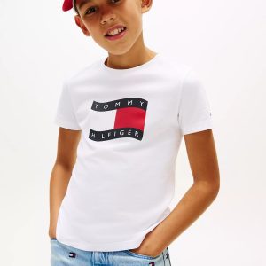 Kids' Wavy Flag T-Shirt-White