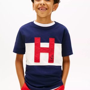 Kids' Nautical H Logo Colorblock T-Shirt-Carbon Navy