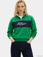 Brushed-Back Quarter-Zip Sweatshirt-Nouveau Green