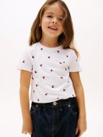 Kids' Allover Heart Flag T-Shirt-White