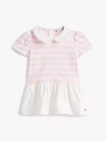 Babies' Stripe Mixed Media Dress-Ballerina