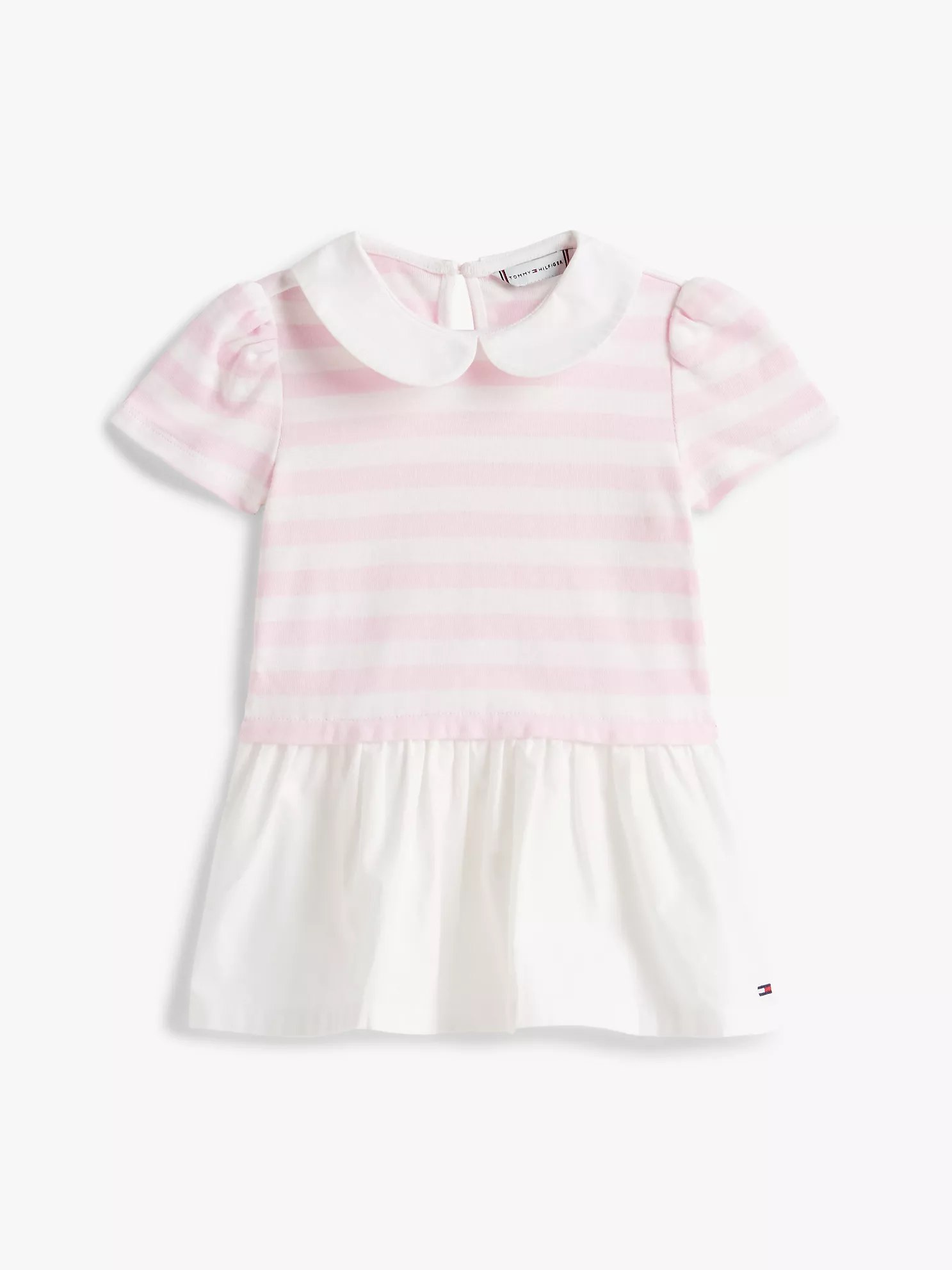 Babies' Stripe Mixed Media Dress-Ballerina