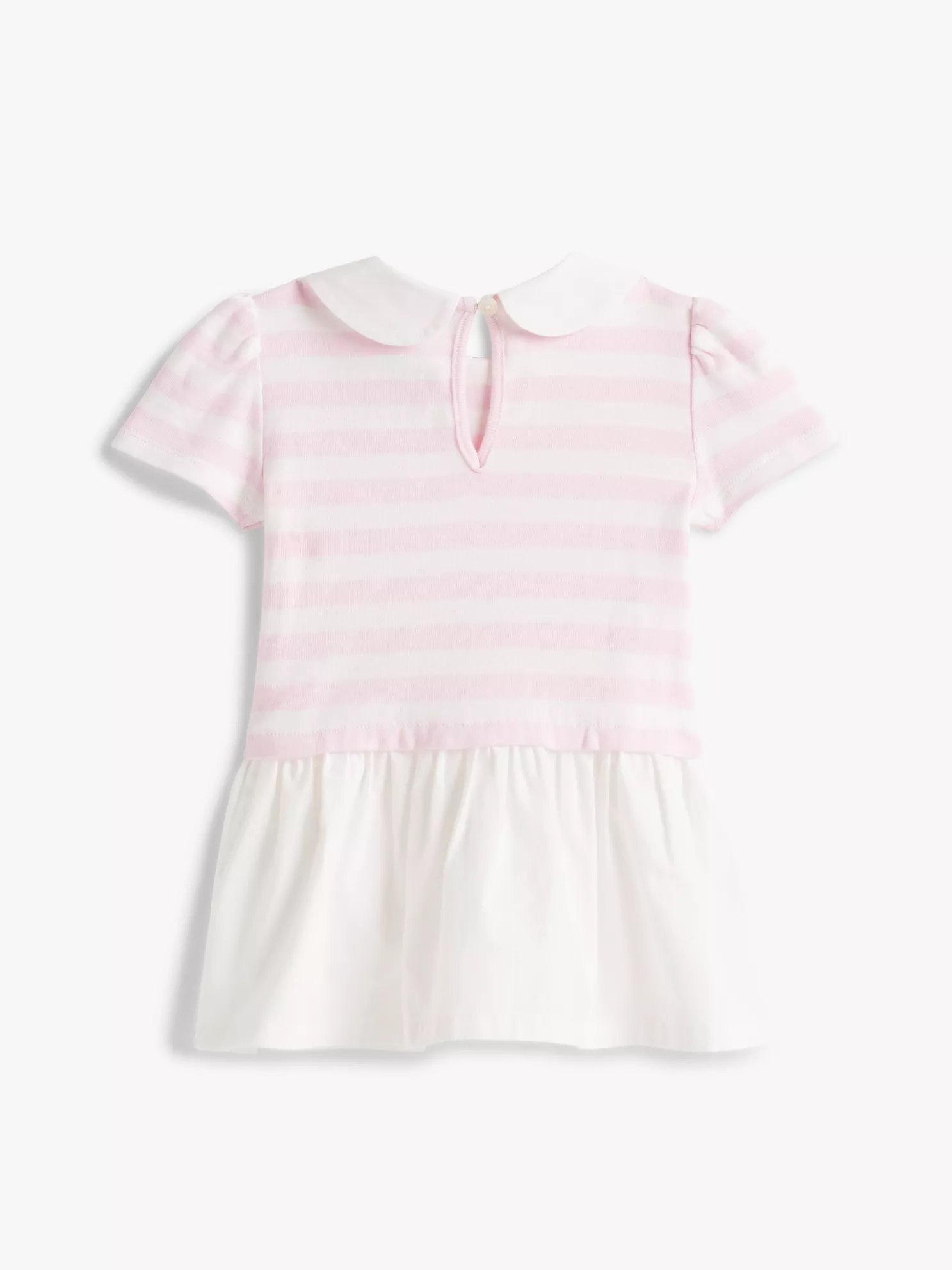 Babies' Stripe Mixed Media Dress-Ballerina - Image 2