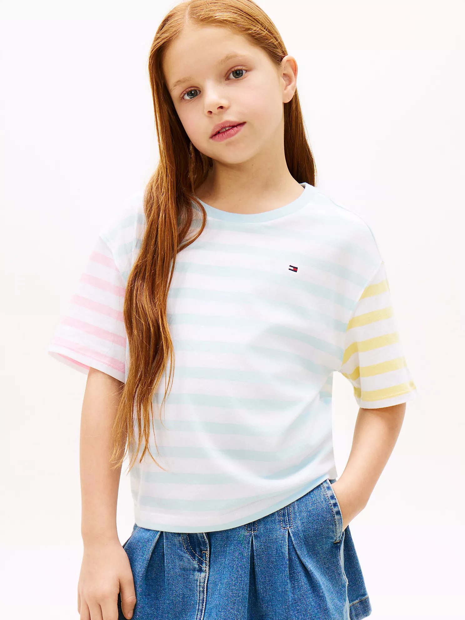 Kids' Mixed Stripe T-Shirt-Rain Dance