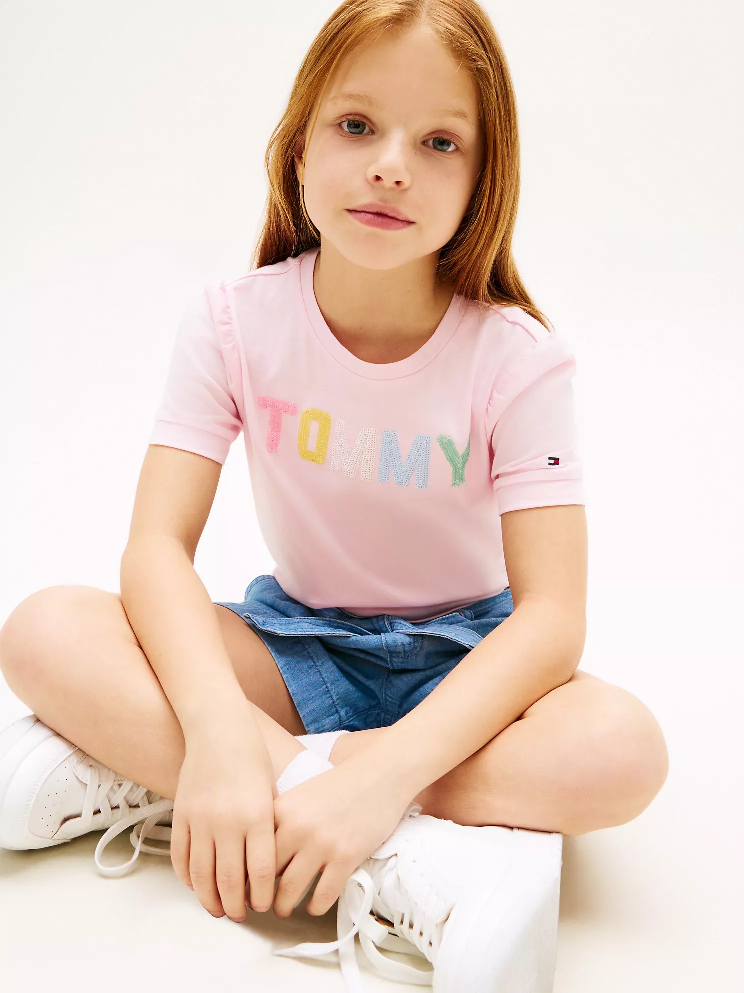 Kids' Color Logo Puff-Sleeve T-Shirt-Ballerina - Image 2