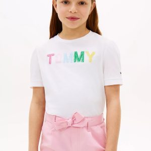 Kids' Color Logo Puff-Sleeve T-Shirt-Optic White